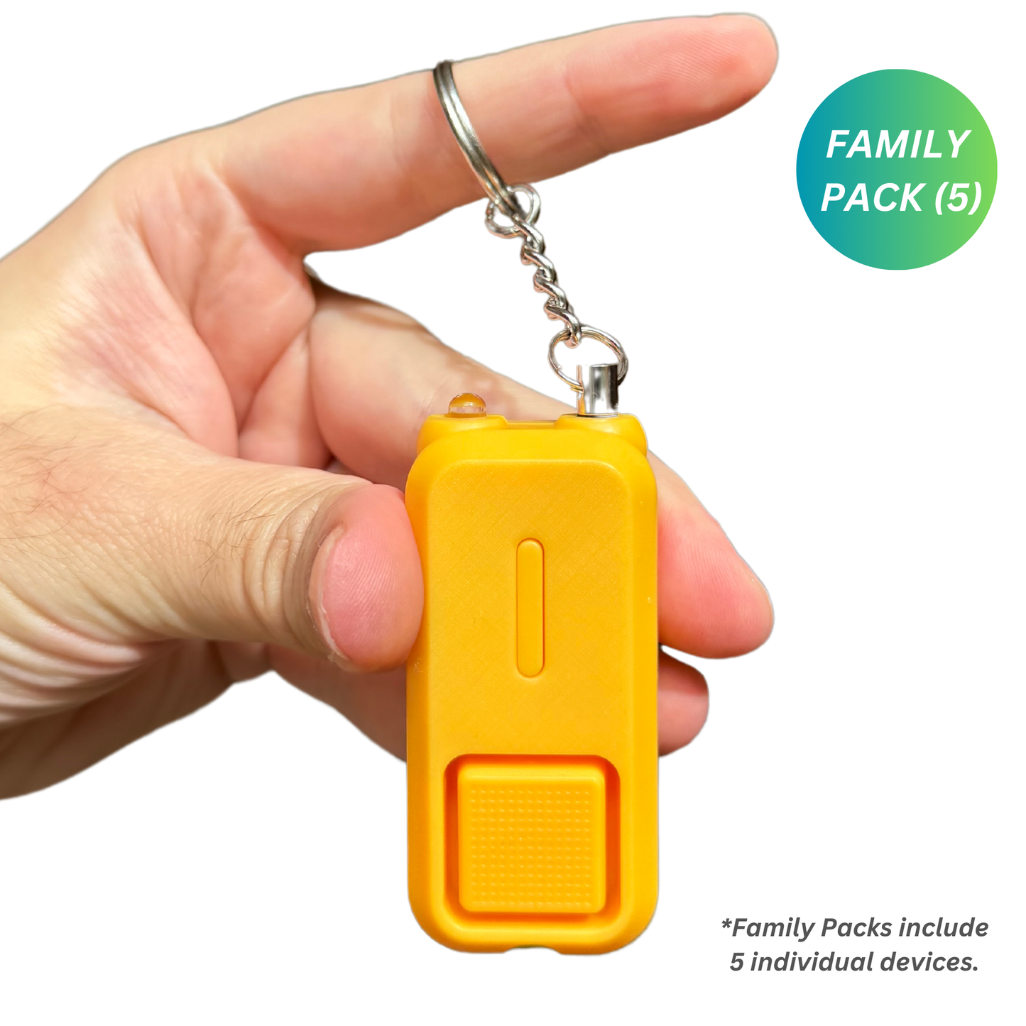 Sound Grenade by BASU® 130dB, Use in Any Emergency--Just Pull The Pin, Extra Loud, Batteries Included - Family Pack (5 Units)