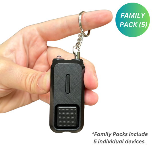Sound Grenade by BASU® 130dB, Use in Any Emergency--Just Pull The Pin, Extra Loud, Batteries Included - Family Pack (5 Units)